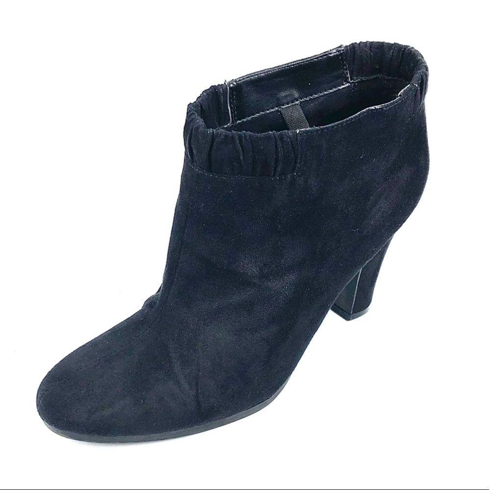 Sam & Libby Womans Black Slip On Heel Booties 8M